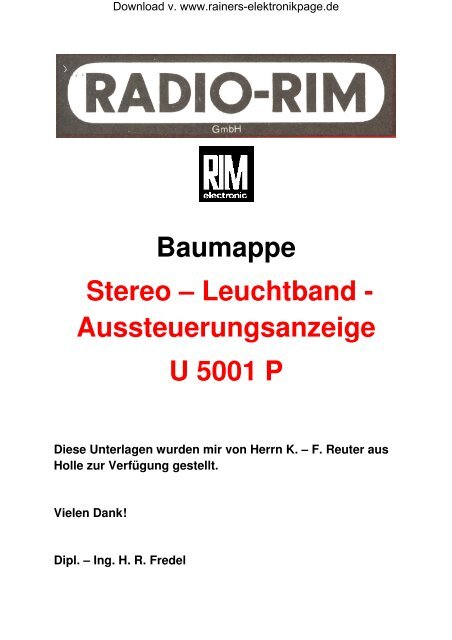 U 5001 P; Baumappe Profi - Rainers - Elektronikpage