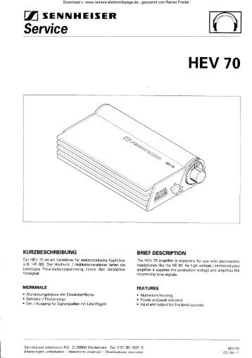 HEV 70 - Rainers - Elektronikpage