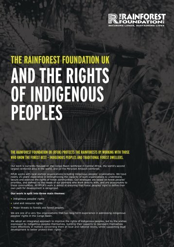 to see the leaflet - Rainforest Foundation UK