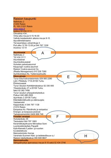 A E F H - Raision kaupunki