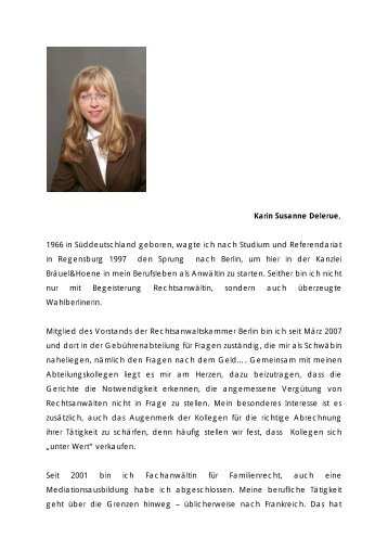 Karin Susanne Delerue, - Rechtsanwaltskammer Berlin