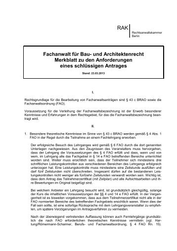 Fachanwalt fÃ¼r Bau- und Architektenrecht | PDF