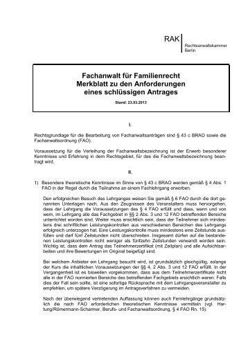 Fachanwalt fÃ¼r Familienrecht | PDF - Rechtsanwaltskammer Berlin