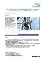 JSB Market Research - Power Transmission and Distribution (T&D) In Asia-Pacific - Infrastructure, Investment and Regulation Analysis
