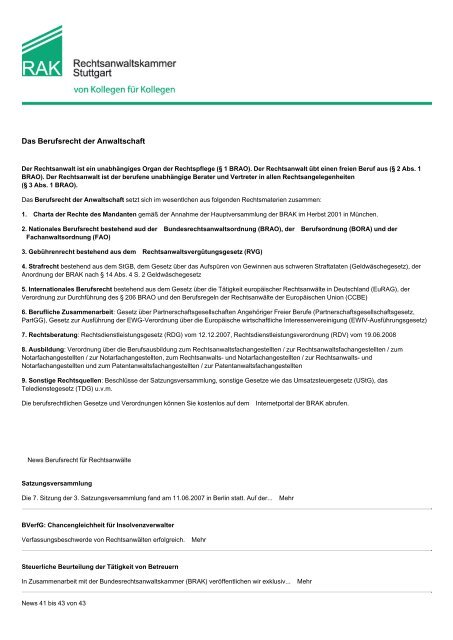 PDF generieren - Rechtsanwaltskammer Stuttgart