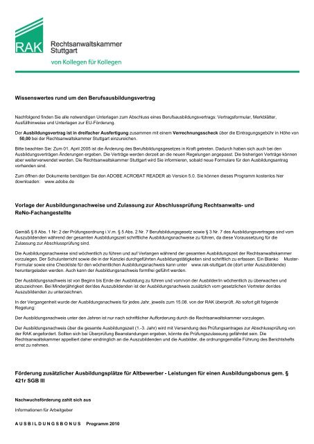 PDF generieren - Rechtsanwaltskammer Stuttgart