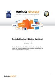 Tradoria Checkout HÃ¤ndler Handbuch - Rakuten.de