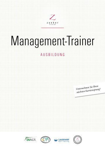 Broschüre Ausbildung zum Management-Trainer - Ralf Zunker M.A.
