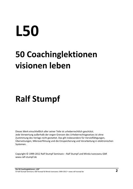 50 Coachinglektionen - Ralf Stumpf Seminare