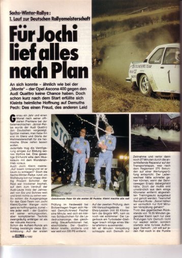 An sich konnte - ähnlich wie bei der ,,Monte" - der ... - Rallye Frieg