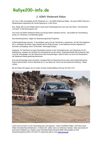 2. ADMV Wedemark Rallye - rallye200-info