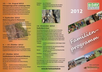 Flyer Familienprogramm 2012 - DAV - Hochsauerland