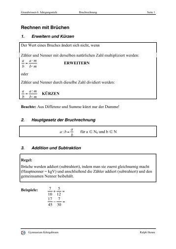 Rechnen mit BrÃ¼chen - Ralph Henne