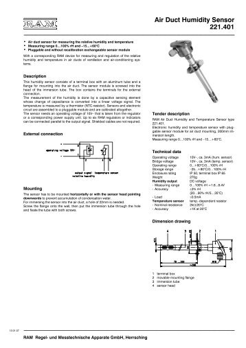 Air Duct Humidity Sensor 221.401