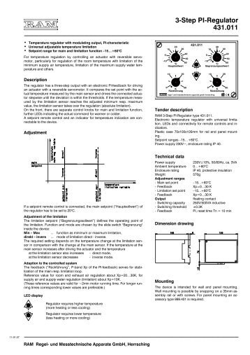 3-Step PI-Regulator 431.011