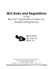 MLS Rules and Regulations - REALTORS® Association of Maui, Inc.