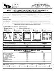 RAM CONFERENCE ROOM RENTAL CONTRACT