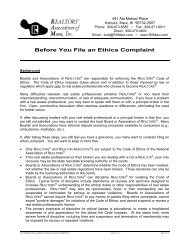 Before You File an Ethics Complaint - REALTORS® Association of ...