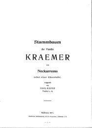 Stammbaum der Familie Kraemer aus Neckarrems - Rambow