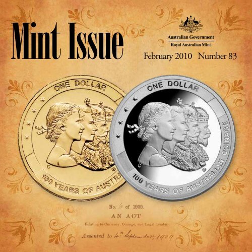 2008 $1 M Mintmark Melbourne 100 Years of Australia Coat Of Arms Coin on card 