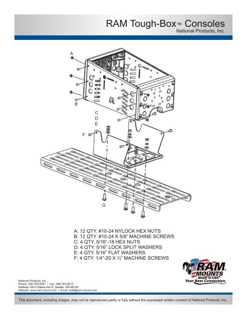 Tough-Boxâ¢ Console Installation Instructions - RAM Mounts