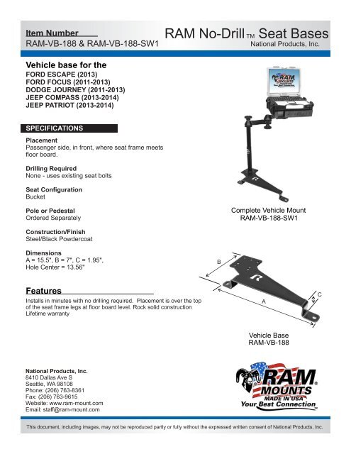 RAM-VB-188-SW1 Installation Instructions - RAM Mounts