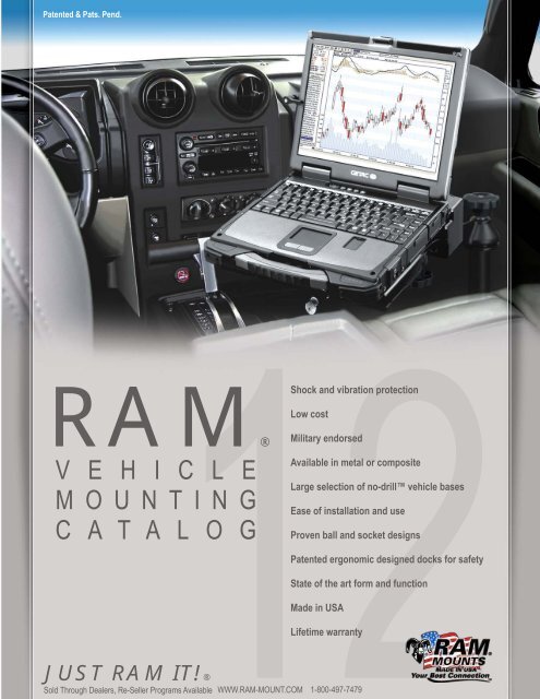 RAM-VB-154 RAM No-Drill Laptop BASE for the Nissan Frontier Pathfinder /& Xterra