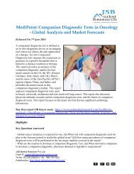 JSB Market Research - MediPoint: Companion Diagnostic Tests in Oncology - Global Analysis and Market Forecasts