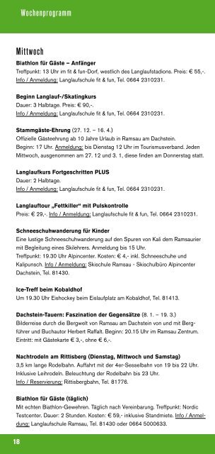 Winterinformation von A bis Z - Ramsau am Dachstein