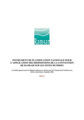 instrument de planification nationale pour l'application des ...