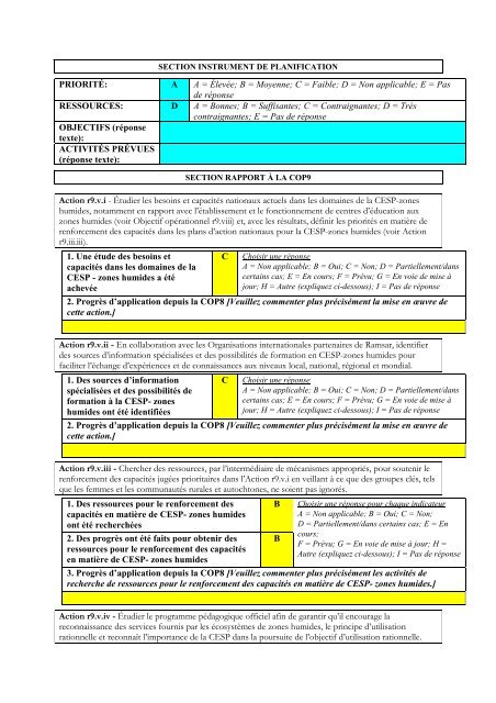 instrument de planification nationale pour l'application des ...