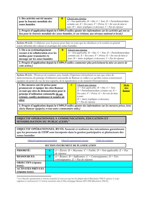 instrument de planification nationale pour l'application des ...