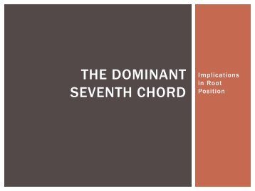 The Dominant Seventh Chord