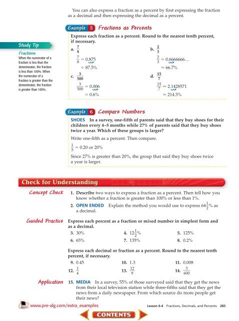 Pre-Algebra Chapter 6 - Ramsey School District