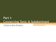 Connecting Tonic & Subdominant