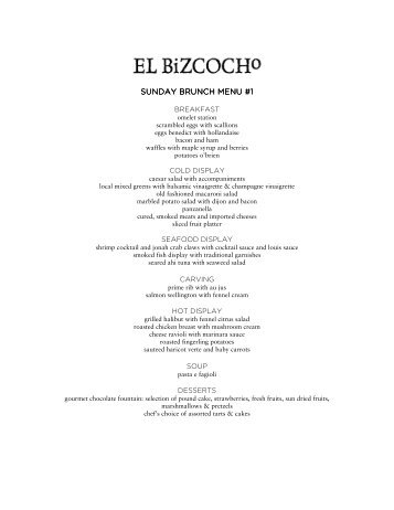 sunday brunch menu # sunday brunch menu #1 - Rancho Bernardo ...