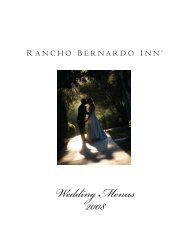 Wedding Menus 2008 - Rancho Bernardo Inn