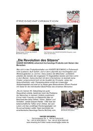 „Die Revolution des Sitzens“ - HAIDER BIOSWING GmbH