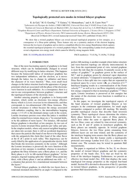 Topologically protected zero modes in twisted bilayer graphene