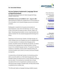 Across Systems Implements Language Server at HypoVereinsbank