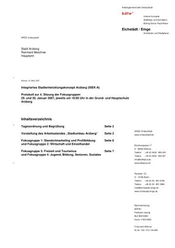 Protokoll zum 4. Treffen (50kb) - Arzberg