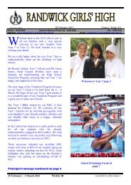 Newsletter 20 February 2013 - Randwick Girls High School