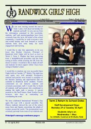 Newsletter 5 April 2013 - Randwick Girls High School