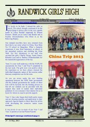 Newsletter 24 May 2013 - Randwick Girls High School
