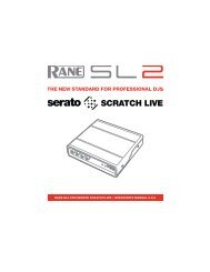 SL2 Manual for Serato Scratch Live 2.5.0 - Rane
