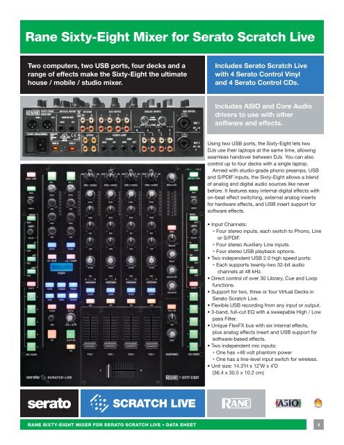 Sixty-Eight Data Sheet - Rane