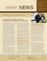 in this issue panorama partnership - The California Rangeland Trust