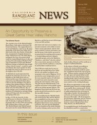 In this issue - The California Rangeland Trust