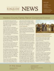 Spring 2007 Newsletter - The California Rangeland Trust