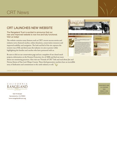 Spring 2007 Newsletter - The California Rangeland Trust